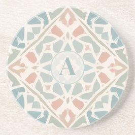 Posavasos Arabesco terroso | Letra personalizada de mosaico 