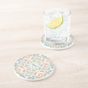 Posavasos Arabesco terroso Letra personalizada de mosaico