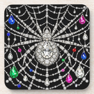 Posavasos Araña Glamurosa Diseño de Diamantes Engastados