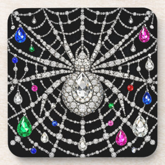 Posavasos Araña Glamurosa Diseño de Diamantes Engastados