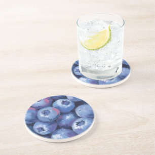 Posavasos Arándanos Frutas Pintadas con Acuarela