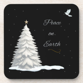 Posavasos Árbol blanco de Navidad