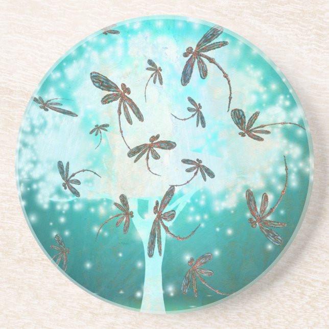 Posavasos Árbol brillante de libélula (Frente)
