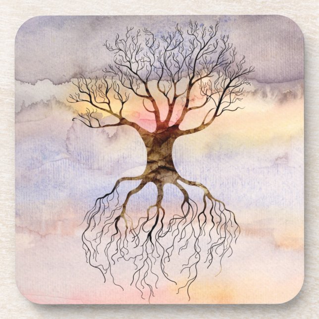 Posavasos Árbol contra el cielo (Frente)