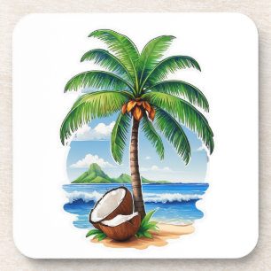 Posavasos Árbol de coco isla tropical