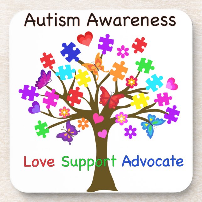Posavasos Árbol de conciencia del autismo (Frente)