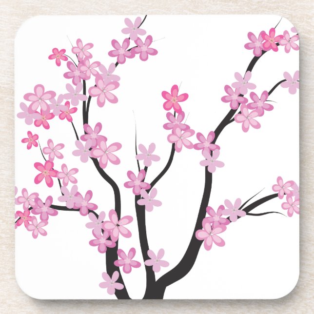 Posavasos Árbol de flores de ciruela (Frente)
