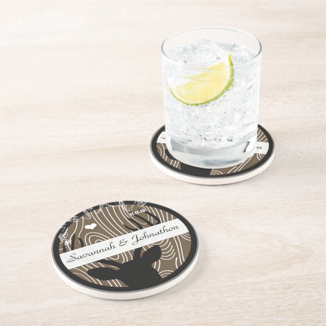 Posavasos Árbol de grano de madera Guardar la montaña rusa d (Lado)