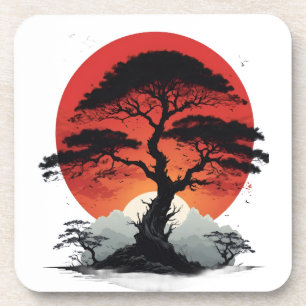 Posavasos Árbol de la puesta de sol africana