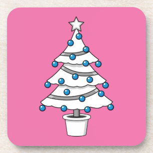 Posavasos Árbol de Navidad Blanco