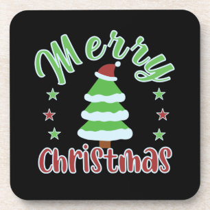 Posavasos Árbol de Navidad con sombrero de Santa