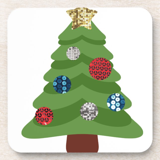 Posavasos árbol de navidad de emoji (Frente)