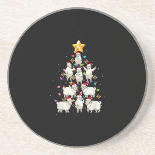 Posavasos Árbol de Navidad de Santa Oveja enciende regalo di