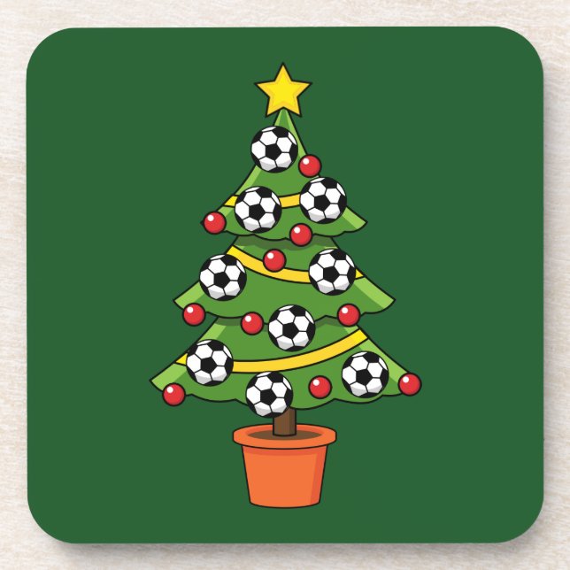 Posavasos Árbol de Navidad del fútbol de fútbol (Frente)