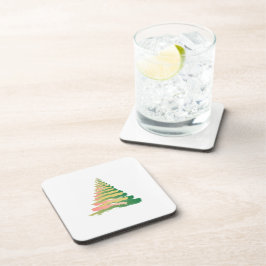 Posavasos Árbol de Navidad Minimalista con Pinceladas