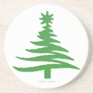 Posavasos Árbol de Navidad moderno con plantilla impreso en