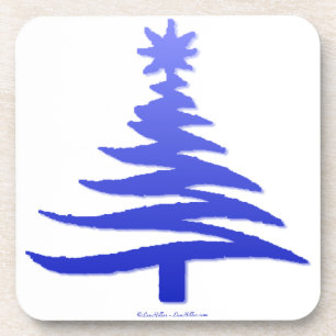 Posavasos Árbol de Navidad moderno estampado con plantilla a