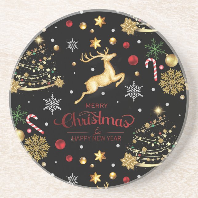 Posavasos Árbol de navidad rojo (Frente)