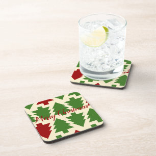 Posavasos Árbol de Navidad verde y rojo