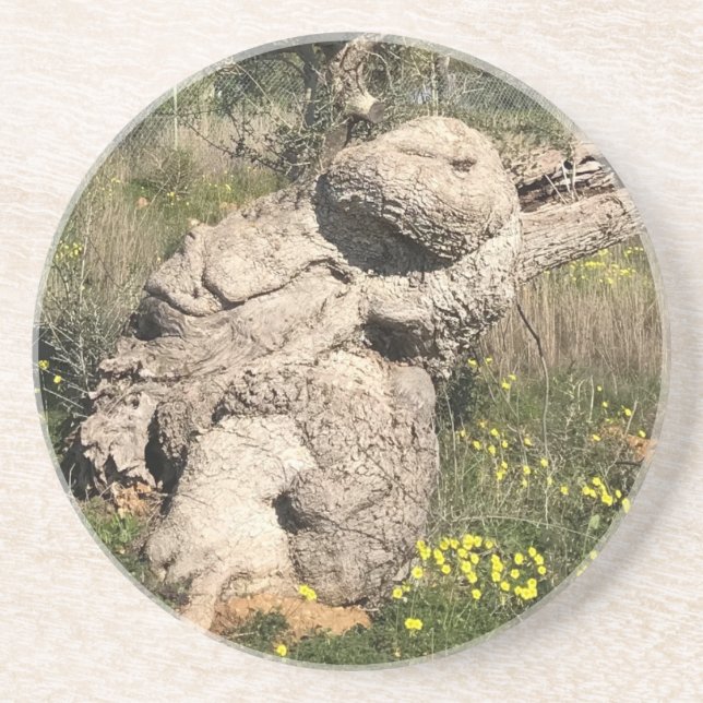 Posavasos Árbol de oliva en posición de yoga (Frente)