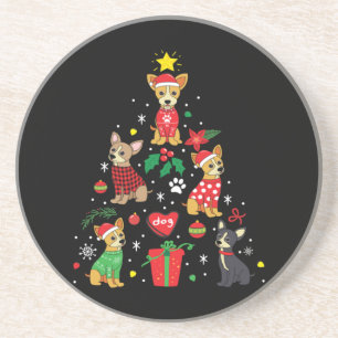 Posavasos Árbol de ornamentos navideños de Chihuahua