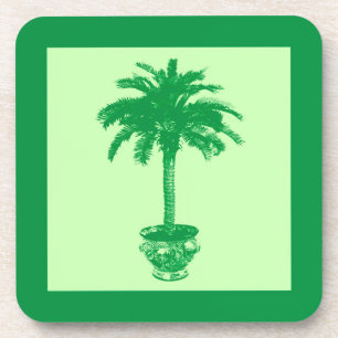 Posavasos Árbol de palmas potentes - verde esmeralda y verde