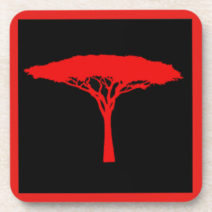 Posavasos Árbol de paraguas rojo
