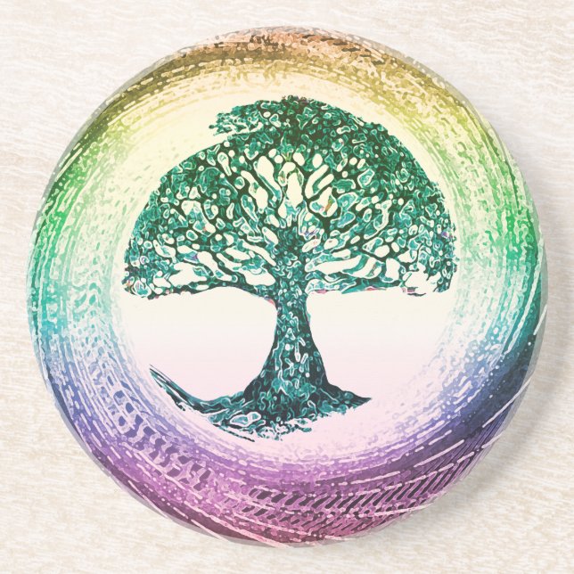 Posavasos Árbol del arco iris de la vida de Amelia Carrie (Frente)