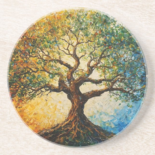 Posavasos Árbol del conocimiento - Pintura de petróleo (Frente)