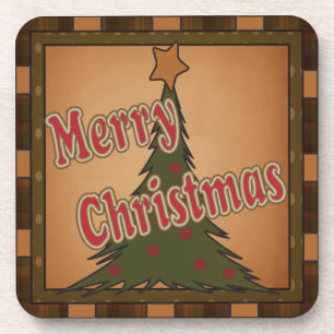 Posavasos Árbol del día de fiesta de las Felices Navidad