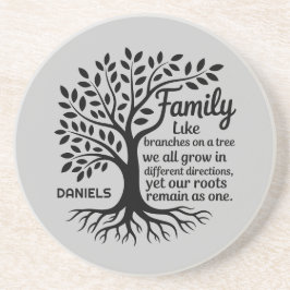 Posavasos Árbol genealógico en piedra arenisca personalizada