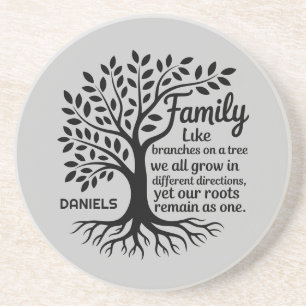 Posavasos Árbol genealógico en piedra arenisca personalizada