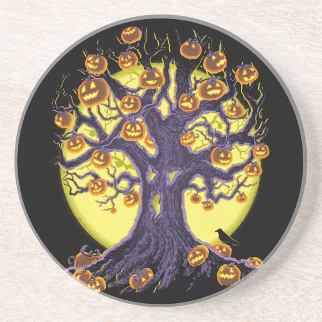 Posavasos Árbol Jack O'Lantern (Frente)