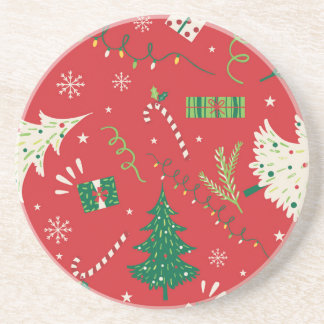 Posavasos Árbol vintage de Navidad: diseño ornamental.