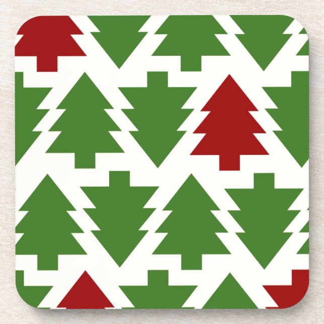 Posavasos Árboles de Navidad Patrón Navideño (Frente)