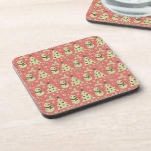 Posavasos Árboles de Navidad retro estrella de berry caramel
