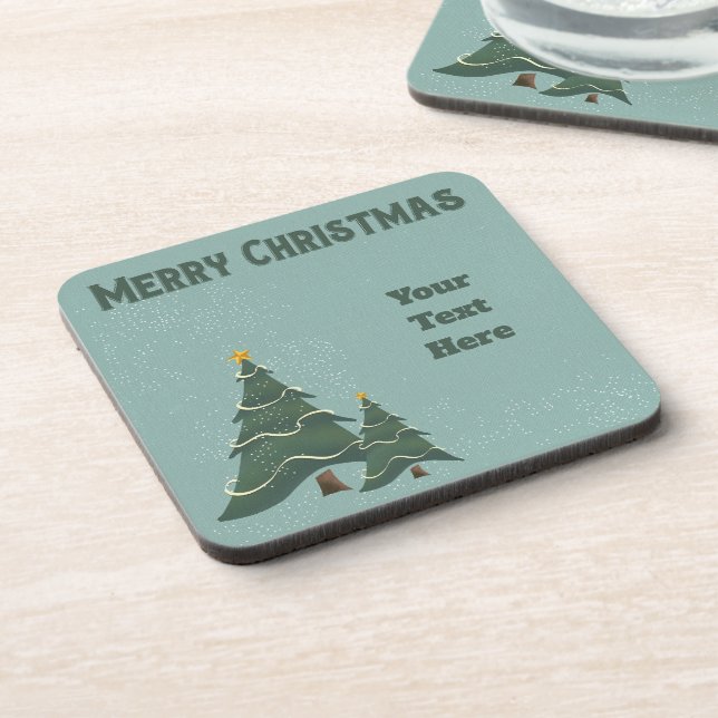 Posavasos Árboles de navidad vintage (Lado Izquierdo)