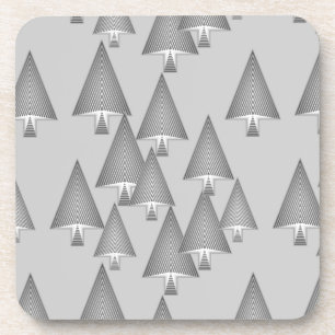 Posavasos Árboles modernos metálicos de Navidad - gris plate