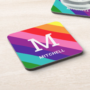 Posavasos Arcoiris 8 Stripe Gay Prige Personalizado Monogram