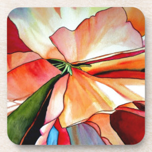 Posavasos Arcoiris Begonia acuarela arte original