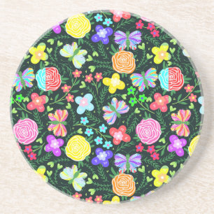 Posavasos Arcoiris de flor de mariposa