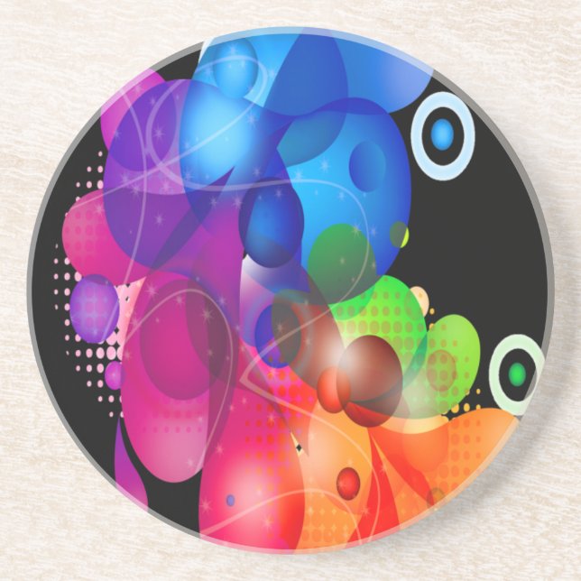 Posavasos Arcoiris de goteo y salpicaduras (Frente)