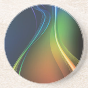 Posavasos Arcoiris de olas coloridas