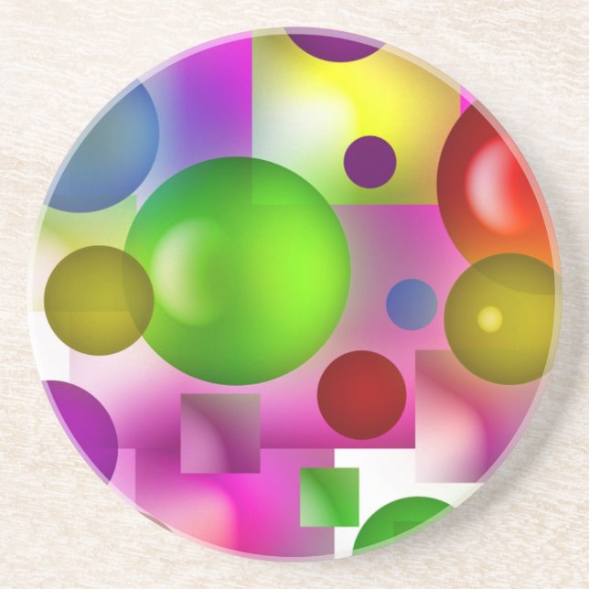 Posavasos Arcoiris geométrico (Frente)