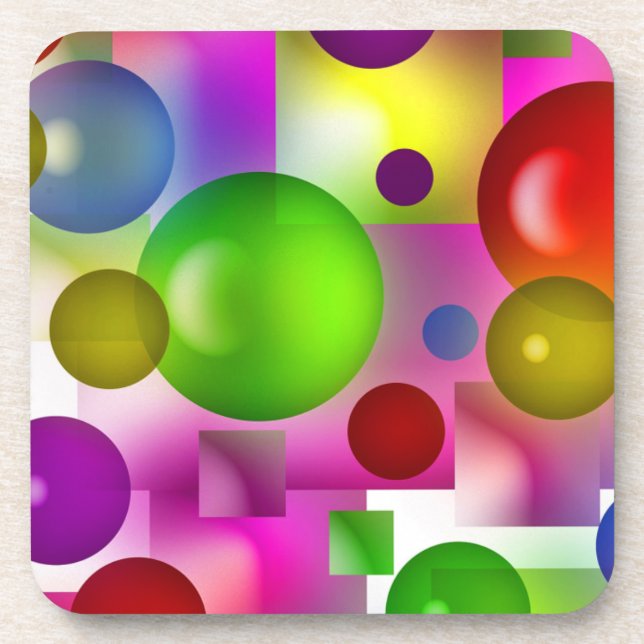 Posavasos Arcoiris geométrico (Frente)