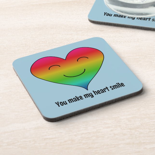 Posavasos Arcoiris haces sonreír mi corazón (Lado Izquierdo)