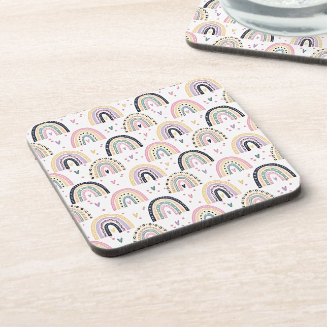 Posavasos Arcoíris pastel adorable  (Lado Izquierdo)