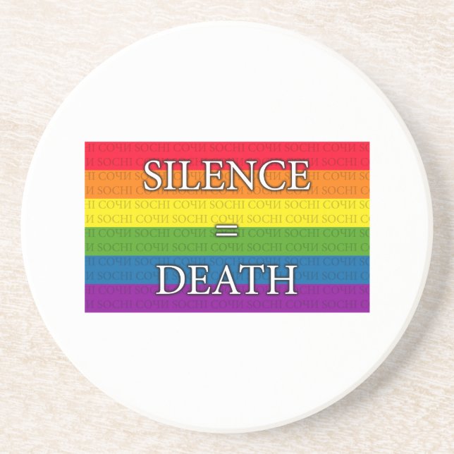 Posavasos Arcoiris - silencio = muerte (Frente)