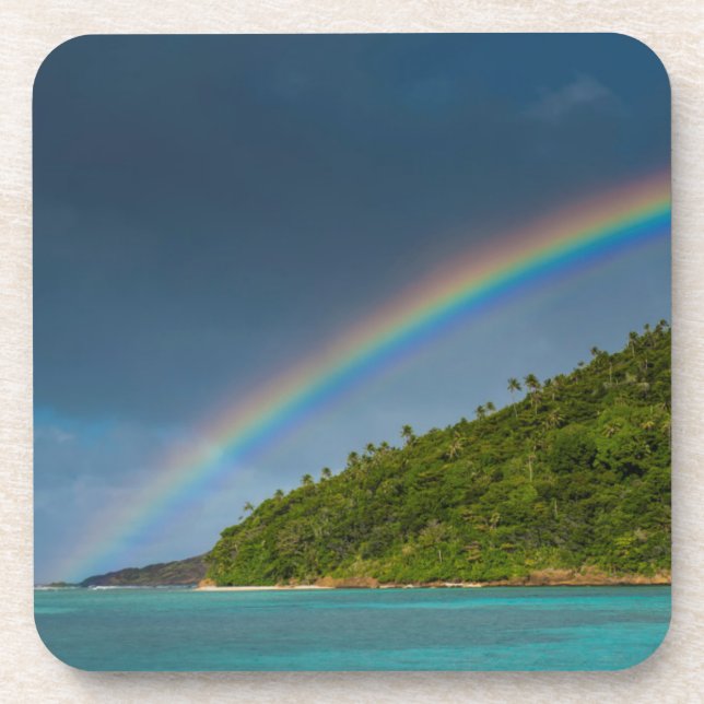 Posavasos Arcoíris sobre isla, Samoa Americana (Frente)