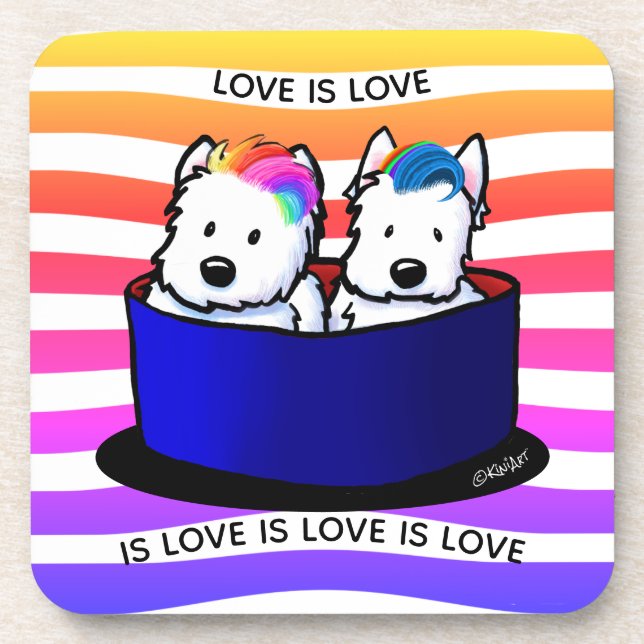Posavasos Arcoiris Westis Monstruo plástico duro (Frente)